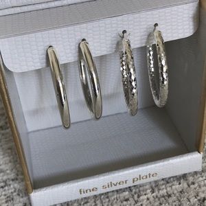 Silver Plate Pierced Earrings